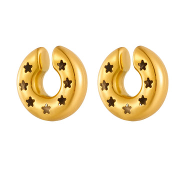 1 Pair Simple Style Solid Color Plating Stainless Steel Gold Plated Ear Cuffs