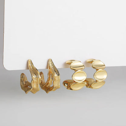 1 Pair Simple Style Solid Color Plating Stainless Steel Gold Plated Ear Studs