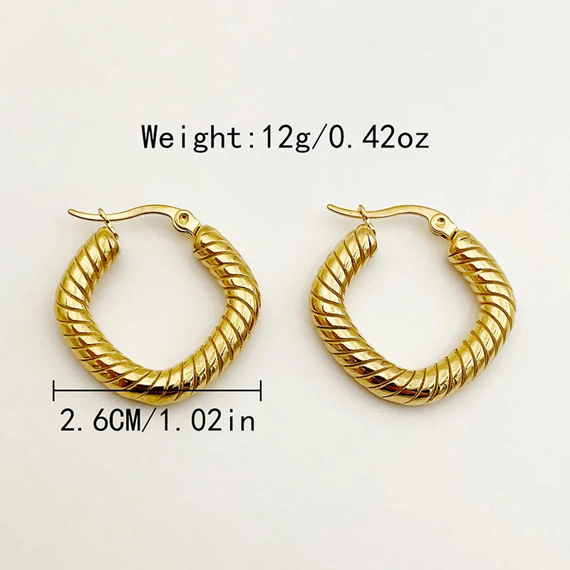 1 Pair Simple Style Solid Color Plating 304 Stainless Steel 14K Gold Plated Ear Studs