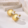 1 Pair Simple Style Solid Color Plating 201 Stainless Steel Gold Plated Ear Studs