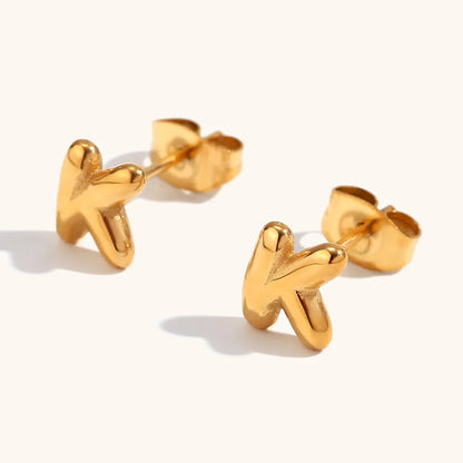 1 Pair Simple Style Solid Color Plating Stainless Steel Gold Plated Ear Studs