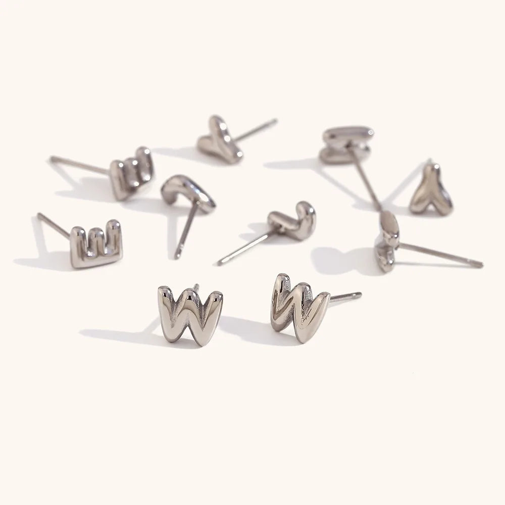 1 Pair Simple Style Solid Color Plating Stainless Steel Gold Plated Ear Studs