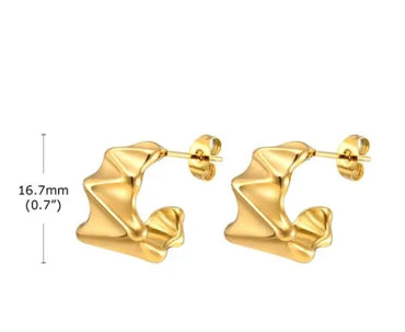 1 Pair Simple Style Solid Color Plating 201 Stainless Steel Gold Plated Ear Studs