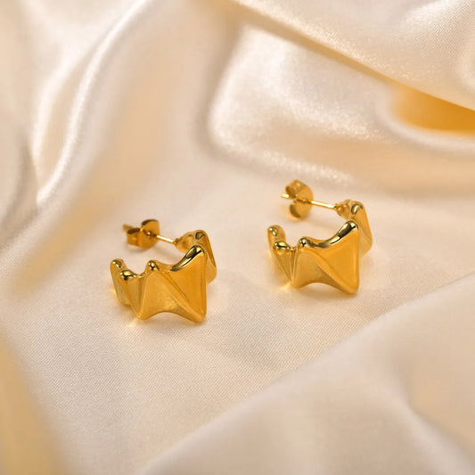 1 Pair Simple Style Solid Color Plating 201 Stainless Steel Gold Plated Ear Studs