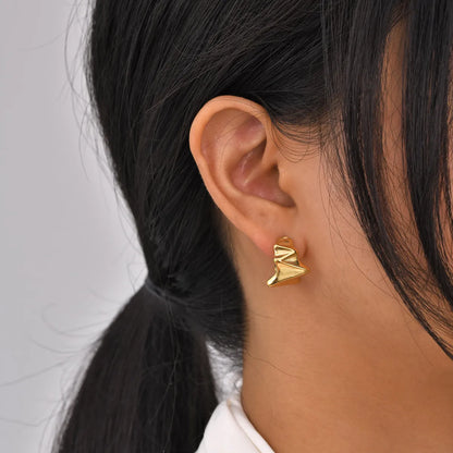 1 Pair Simple Style Solid Color Plating 201 Stainless Steel Gold Plated Ear Studs