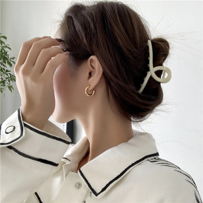 1 Pair Simple Style Solid Color Plating Stainless Steel Gold Plated Earrings