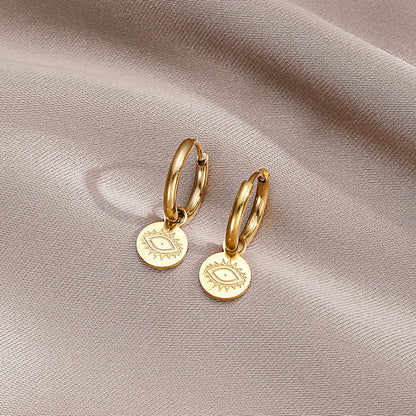 1 Pair Simple Style Solid Color Plating Stainless Steel Gold Plated Earrings