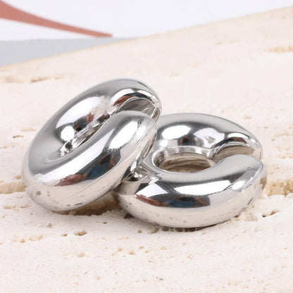 1 Pair Simple Style Solid Color Plating Stainless Steel Gold Plated Earrings