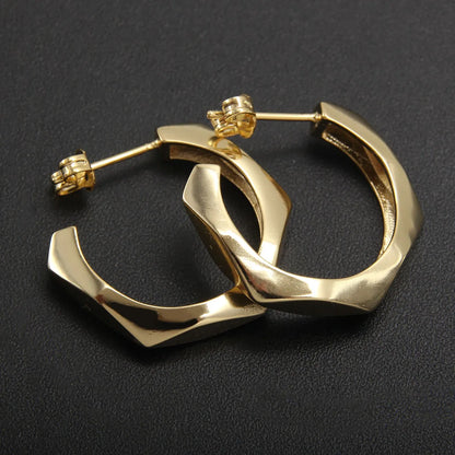 1 Pair Simple Style Solid Color Plating Stainless Steel Gold Plated Earrings