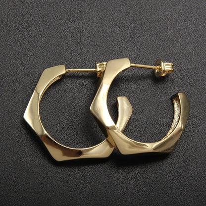 1 Pair Simple Style Solid Color Plating Stainless Steel Gold Plated Earrings