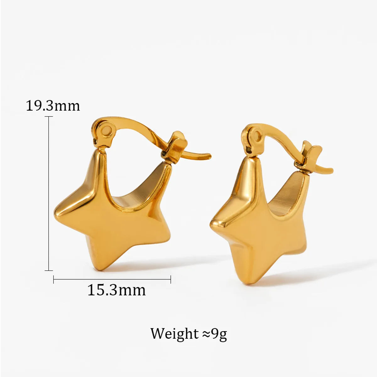 1 Pair Simple Style Solid Color Plating Stainless Steel Gold Plated Earrings