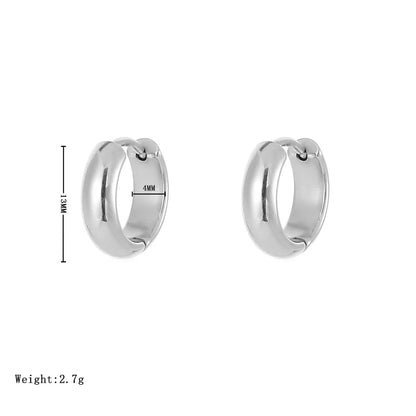 1 Pair Simple Style Solid Color Plating Stainless Steel Hoop Earrings