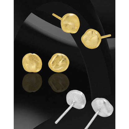 1 Pair Simple Style Solid Color Plating Sterling Silver 18k Gold Plated Ear Studs