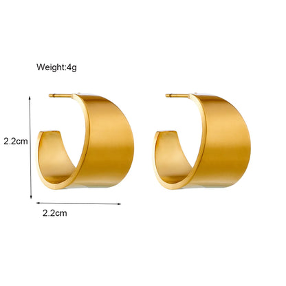 1 Pair Simple Style Solid Color Plating Titanium Steel 18k Gold Plated Ear Studs