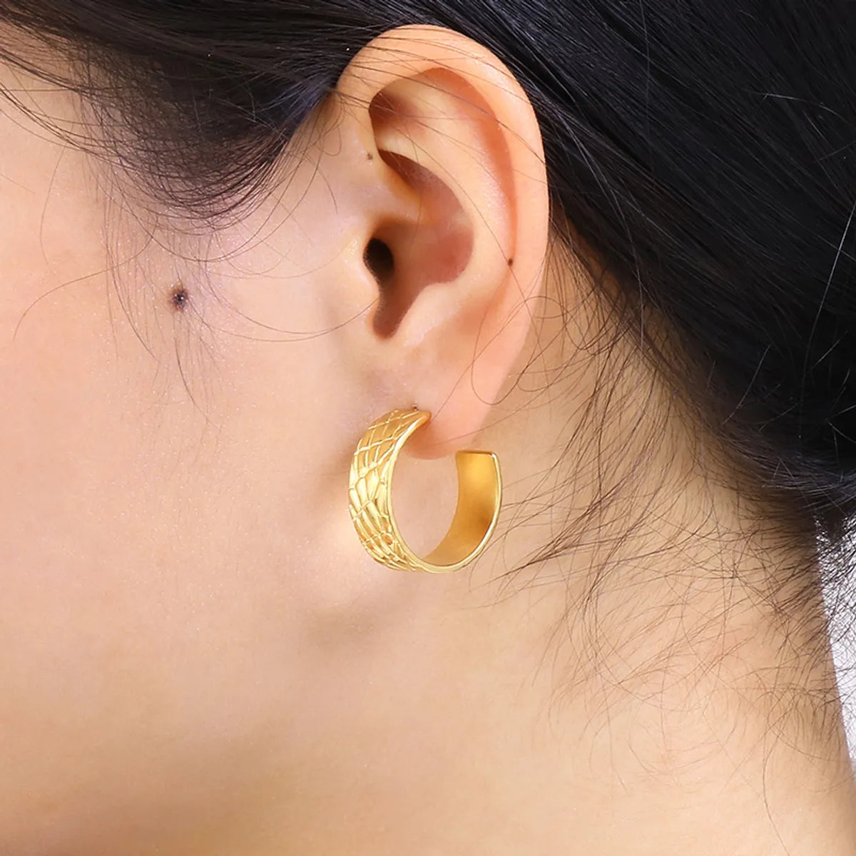 1 Pair Simple Style Solid Color Plating Titanium Steel 18k Gold Plated Ear Studs