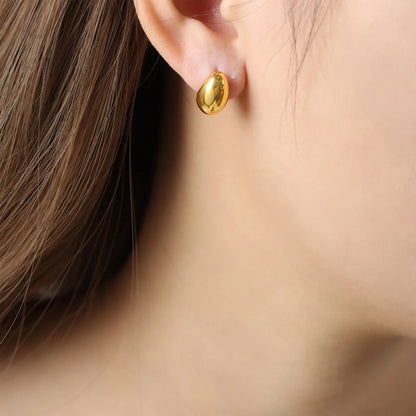 1 Pair Simple Style Solid Color Plating Titanium Steel 18k Gold Plated Ear Studs