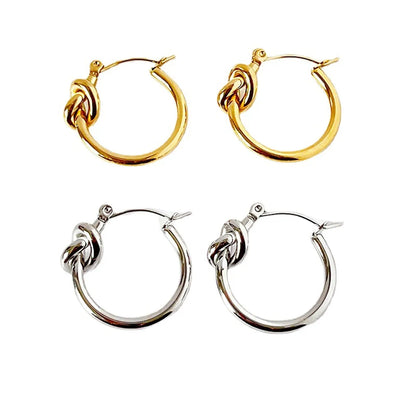 1 Pair Simple Style Solid Color Plating Titanium Steel 18k Gold Plated Earrings