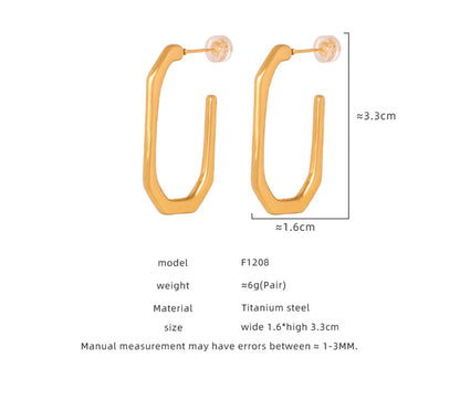 1 Pair Simple Style Solid Color Plating Titanium Steel 18k Gold Plated Hoop Earrings