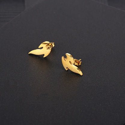 1 Pair Simple Style Solid Color Plating 304 Stainless Steel 18K Gold Plated Ear Studs