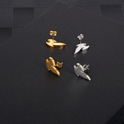 1 Pair Simple Style Solid Color Plating 304 Stainless Steel 18K Gold Plated Ear Studs