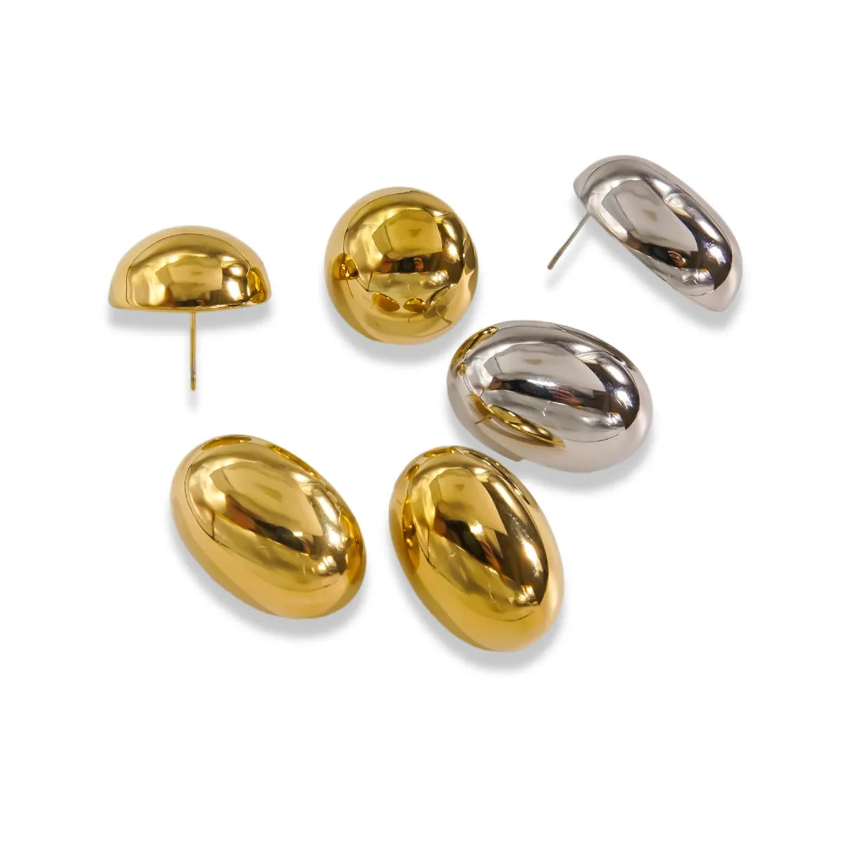 1 Pair Simple Style Solid Color Plating Titanium Steel Gold Plated Ear Studs