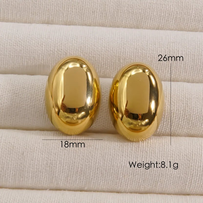 1 Pair Simple Style Solid Color Plating Titanium Steel Gold Plated Ear Studs