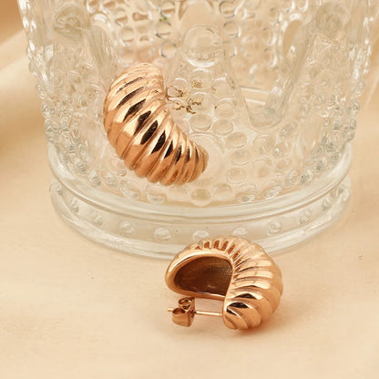 1 Pair Simple Style Solid Color Plating Titanium Steel Gold Plated Ear Studs