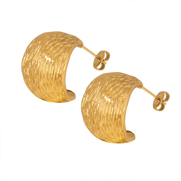 1 Pair Simple Style Solid Color Plating Titanium Steel Gold Plated Earrings