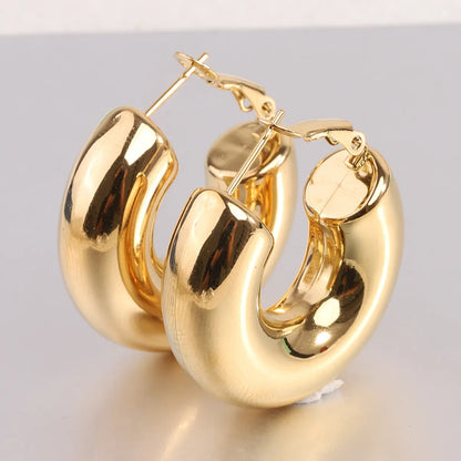 1 Pair Simple Style Solid Color Plating Titanium Steel Gold Plated Earrings