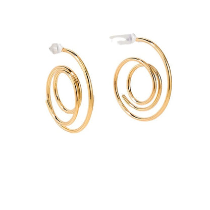 1 Pair Simple Style Solid Color Plating Zinc Alloy Gold Plated Ear Studs