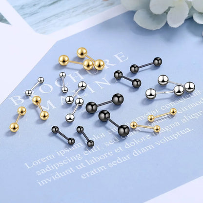 1 Pair Simple Style Solid Color Pleated Sterling Silver Ear Studs