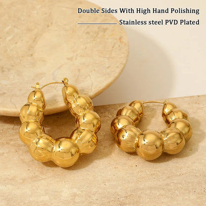 1 Pair Simple Style Solid Color Polishing Plating Stainless Steel 14k Gold Plated White Gold Plated Gold Plated Earrings