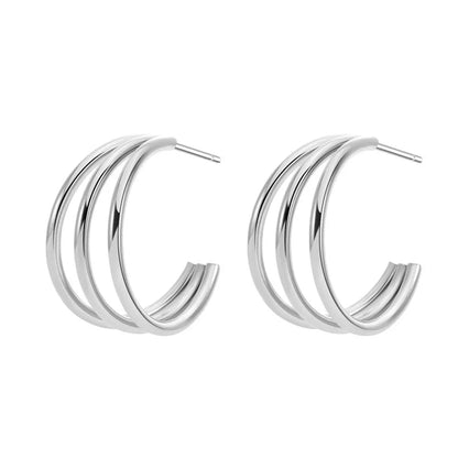 1 Pair Simple Style Solid Color Polishing Stainless Steel Ear Studs