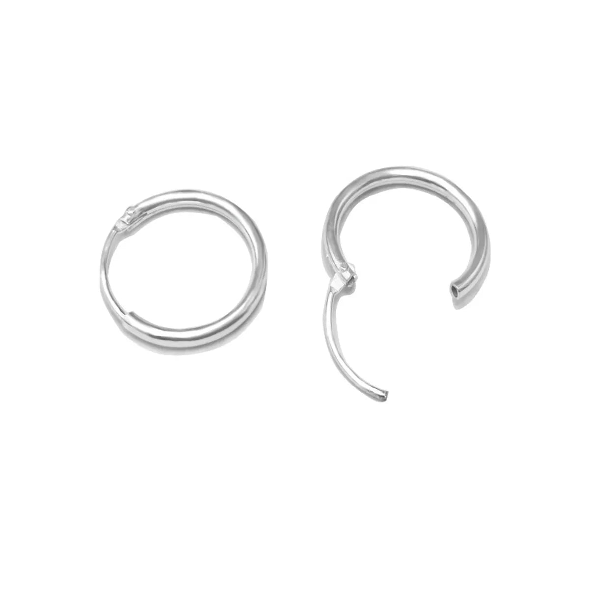 1 Pair Simple Style Solid Color Polishing Sterling Silver Earrings