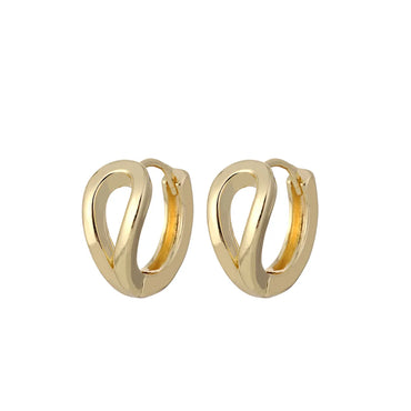 1 Pair Simple Style Solid Color Round Copper K Gold Plated Hoop Earrings