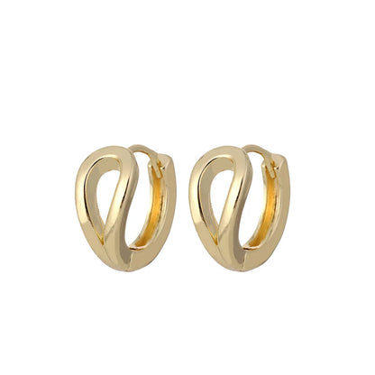 1 Pair Simple Style Solid Color Round Copper K Gold Plated Hoop Earrings