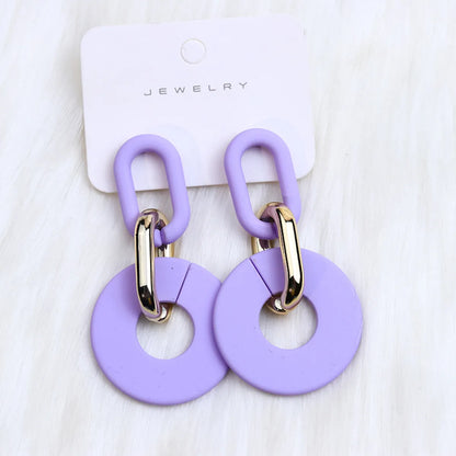 1 Pair Simple Style Solid Color Spray Paint Arylic Drop Earrings