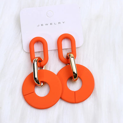 1 Pair Simple Style Solid Color Spray Paint Arylic Drop Earrings