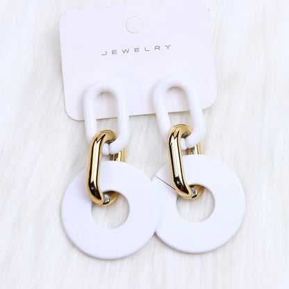 1 Pair Simple Style Solid Color Spray Paint Arylic Drop Earrings