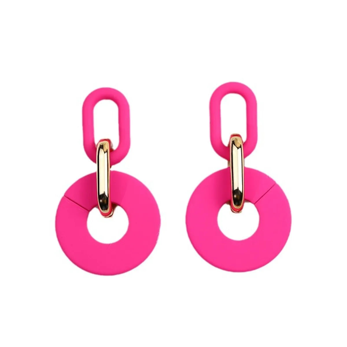 1 Pair Simple Style Solid Color Spray Paint Arylic Drop Earrings