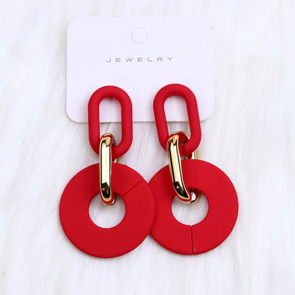 1 Pair Simple Style Solid Color Spray Paint Arylic Drop Earrings