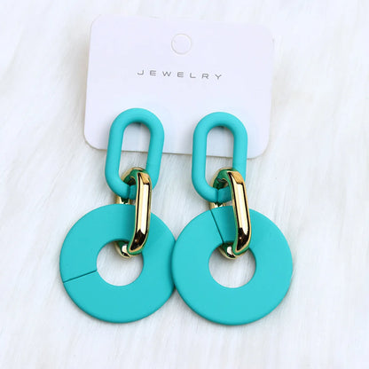 1 Pair Simple Style Solid Color Spray Paint Arylic Drop Earrings