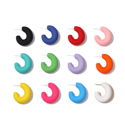 1 Pair Simple Style Solid Color Spray Paint Arylic Ear Studs