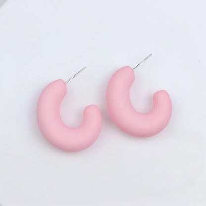 1 Pair Simple Style Solid Color Spray Paint Arylic Ear Studs