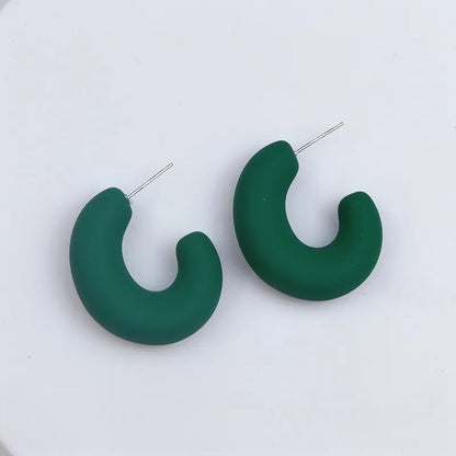 1 Pair Simple Style Solid Color Spray Paint Arylic Ear Studs