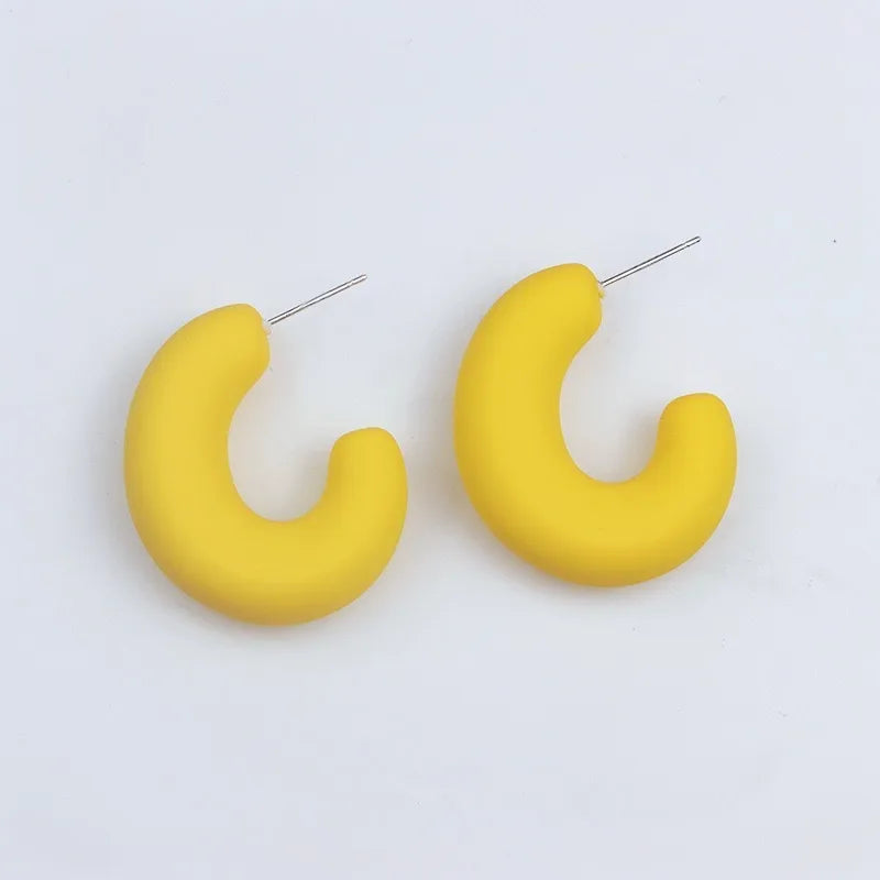 1 Pair Simple Style Solid Color Spray Paint Arylic Ear Studs