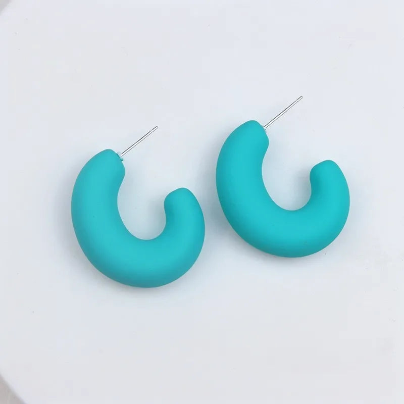 1 Pair Simple Style Solid Color Spray Paint Arylic Ear Studs