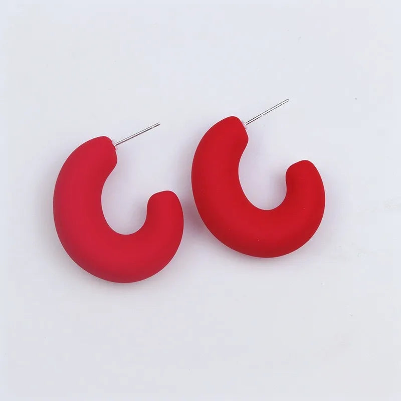 1 Pair Simple Style Solid Color Spray Paint Arylic Ear Studs