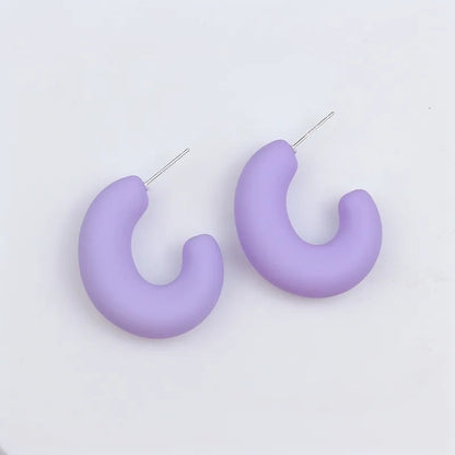 1 Pair Simple Style Solid Color Spray Paint Arylic Ear Studs