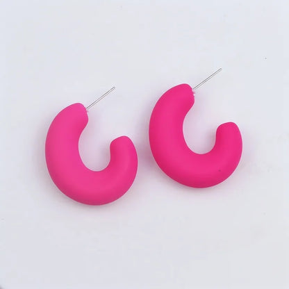 1 Pair Simple Style Solid Color Spray Paint Arylic Ear Studs